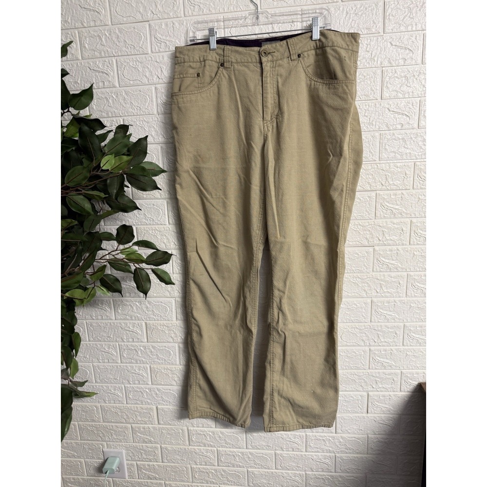 Royal Robbins Chino Pant Mens 36/32 Tan Cotton Hemp Blend Straight Leg Travel